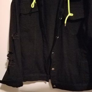 Black denim jacket 100% cotton. New.